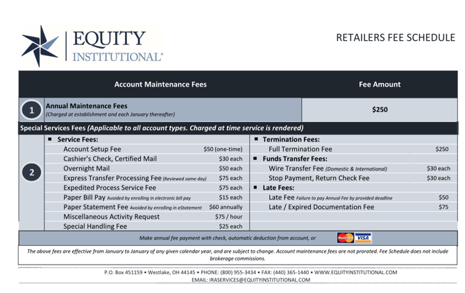 EQUITY Insitutional Fee