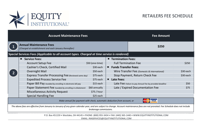 EQUITY Insitutional Fee 